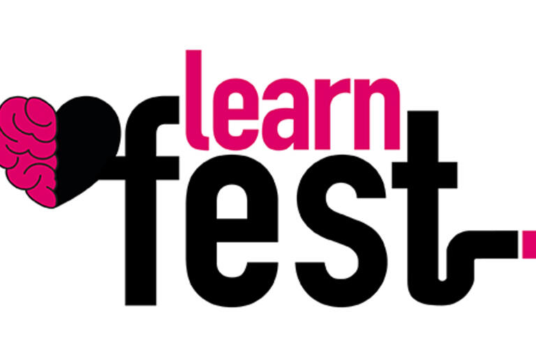 Image with learn fest writing