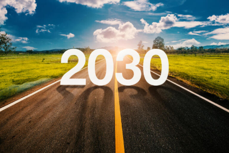 road to 2030 concept