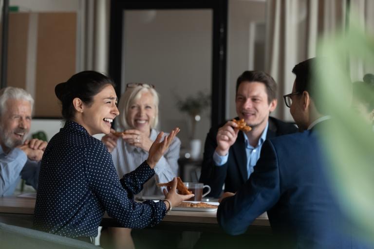 employees chatting