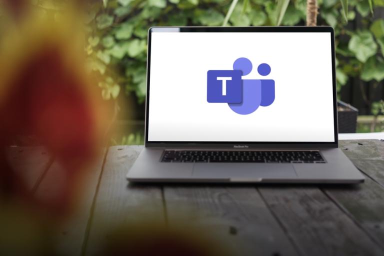 Microsoft Teams icon on a laptop