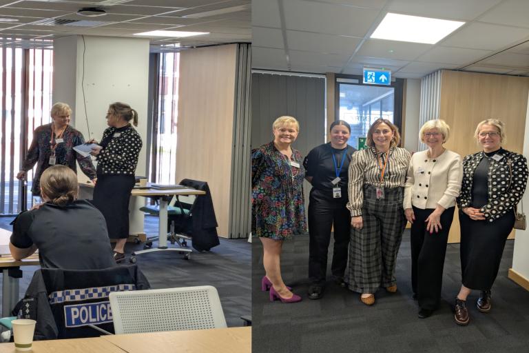 Photographs of Nicole and colleagues at an event at Chelmsford Library
