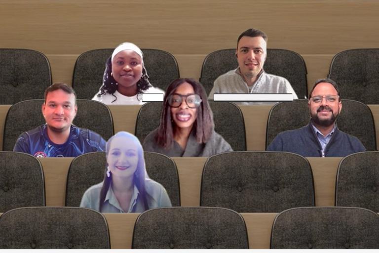 screen grab image of team members in the MS Teams theatre image set up