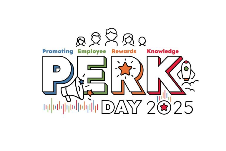 PERK day logo, with the words Promoting Employee Rewards Knowledge above the words PERK day 2025 in capitals. Line drawn people sit at the top of the page. 