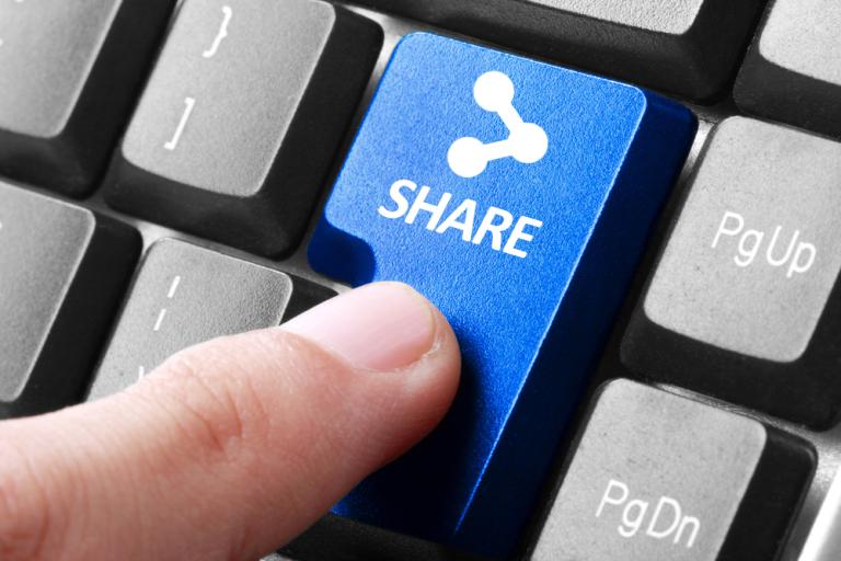image of word share on keyboard