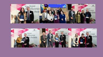 Collage of photos of winners receiving their awards 