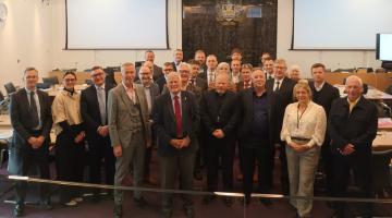 A photograph of a group of people who make up the Essex Chief Executive and Leaders group - Nicole is pictured on the right of the picture wearing white blouse and trousers 