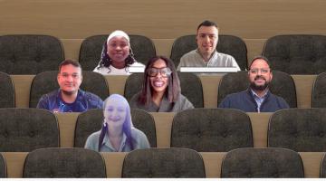 screen grab image of team members in the MS Teams theatre image set up