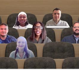 screen grab image of team members in the MS Teams theatre image set up