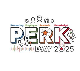 PERK day logo, with the words Promoting Employee Rewards Knowledge above the words PERK day 2025 in capitals. Line drawn people sit at the top of the page. 